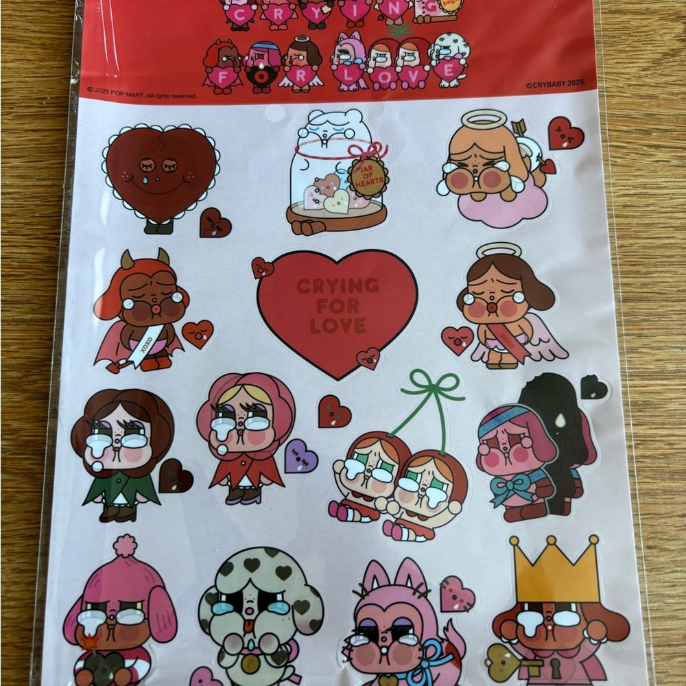 Crying for Love sticker sheet limited edition: CRYBABY Pop Mart